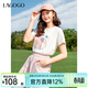 LAGOGO拉谷谷2025年新款百搭輕盈大象刺繡T恤女OATT314WG3 本白色 M