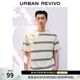 UR夏季新款男裝簡(jiǎn)約氣質(zhì)通勤風(fēng)撞色條紋短袖T恤UMB450020 天藍條紋 M