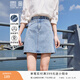 香影（xiangying）牛仔短裙女小個(gè)子2026夏季新款淺色高腰顯瘦辣妹a字半身裙子 牛仔藍 S
