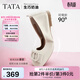 他她（TATA）生巧奶油裸色平底鞋女軟底舒適真皮單鞋女方扣護士鞋百搭 米白[膚感牛皮]-XGJ01 38