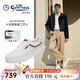 金利來(lái)（Goldlion）男鞋26年春季新品休閑鞋男百搭小白鞋厚底增高板鞋男士皮鞋德訓鞋 白/棕 40