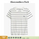 Abercrombie & Fitch【百搭圓領(lǐng)】小麋鹿圖案女裝25夏季美式修身短袖T恤139-5273 米白條紋 XXS (160/76A)