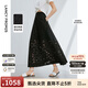 朗姿純棉設計感鏤空氣質(zhì)黑色半身裙法式高級感裙子夏季新款 黑色2 XL