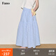 fano studios范洛Fano 慵懶風(fēng)莫蘭迪碎花格紋層疊松緊腰a字半身裙女2026夏季 碎花藍格（半裙） 現貨 S