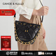 CAHOE KULLO包包女包2026新款女士輕奢菱格抽繩水桶包簡(jiǎn)約百搭單肩斜挎女包 黑色-ck女包生日禮物送女友送老婆 春季實(shí)用走心高級感送媽媽