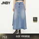 JNBY/江南布衣秋冬新品半身裙A型牛仔傘裙棉質(zhì)挺闊柔軟通勤5O7D14970 992/牛仔蘭 L