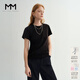 麥檬MMINS通勤懶人必備松弛感短袖T恤商場(chǎng)同款清涼一夏5F4900771 黑色5F4900771 M