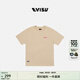 EVISU福神男女同款流行休閑時(shí)尚運動(dòng)商標短袖T恤 淺杏色 S 【寬松效果需拍大1-2個(gè)尺碼】