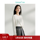 茵曼（INMAN）休閑長(cháng)袖打底衫女桑蠶絲T恤2026春季圓領(lǐng)寬松內搭真絲上衣 米白色 XL