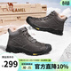CAMEL駱駝男鞋 冬季加絨棉鞋雪地靴男戶(hù)外登山鞋高幫防滑保暖爸爸鞋 GE12246945 灰色（加絨） 42