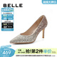 百麗（Belle）吉娜同款高跟鞋女商場(chǎng)新款四季單鞋婚鞋BDAK3AQ6 浮光躍金-跟高8CM（寬版） 38