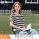 香影流蘇條紋黑色t恤女短袖2026夏裝新款寬松休閑風(fēng)正肩圓領(lǐng)上衣 黑色 T恤款 M 160/84A/95-110斤