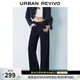 UR秋季新款女裝都市休閑百搭復古水洗牛仔長(cháng)褲UYU850011 靛藍 26