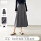 對白（DUIBAI）格雷系灰色百褶半身裙女2026春新款中長(cháng)款通勤顯瘦西裝A字裙 通勤灰 L