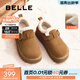 百麗（Belle）吳千語(yǔ)同款雪頂咖啡勃肯鞋羊毛閃穿女鞋D1V1DDM5預售 棕色-毛里 36