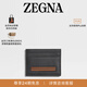Zegna杰尼亞包袋黑色鹿皮名片夾 黑色 ONE SIZE