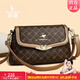 袋鼠卡拉中年媽媽包送老婆正品包包女包女士斜挎包2026新款小包斜挎洋氣 棕配金