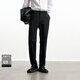 太平鳥(niǎo)男裝 休閑長(cháng)褲商務(wù)斯文垂感通勤品質(zhì)西裝褲男 黑色1(修身) S