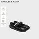 CHARLES&KEITH26春新品平底蝴蝶結瑪麗珍鞋芭蕾舞鞋CK1-70920211 Black黑色 37 （235）