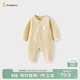 童泰嬰兒連體衣秋冬季純棉保暖寶寶衣服新生兒哈衣爬服睡衣黃色80cm