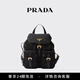 PRADA/普拉達【禮物】女士小號Re-Nylon雙肩背包女包 黑色-金色徽標