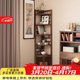 杞枝實(shí)木轉角柜新中式北美黑胡桃木儲物書(shū)架客廳家用收納展示三角柜 北美黑胡桃木四層40*40*172cm