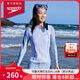 速比濤（Speedo）泳衣女逐浪系列戶(hù)外泳裝溫泉防曬泳衣上裝防曬外套平角泳褲套裝 淺藍色(外套) L (高165-170cm,重58-64kg)