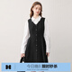 樂(lè )町收腰V領(lǐng)背心裙20千金風(fēng)黑色連衣裙OL外穿無(wú)袖裙 黑色（現貨） S