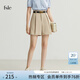 范思藍恩22FS2162通勤簡(jiǎn)約百搭寬松西裝褲夏季白色休閑高腰短褲女 卡其色 L