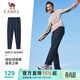 駱駝（CAMEL）加絨運動(dòng)褲女寬松休閑直筒針織長(cháng)褲 J23CAVL6057 墨藍 L