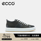 愛(ài)步（ECCO）休閑板鞋男 舒適厚底休閑男鞋皮質(zhì)系帶鞋街頭ACE856814 暗綠色85681455861 42