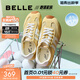 百麗（Belle）跑道歪頭德訓鞋女款商場(chǎng)款網(wǎng)面透氣薄底休閑鞋E3H1DCM5預售 黃色 37 (235mm)