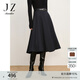 玖姿·安娜蔻摩登優(yōu)雅氣質(zhì)百搭復古側拉長(cháng)裙半身裙女冬款 丈青 M