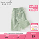 戴維貝拉（DAVE＆BELLA）女童七分褲新款夏裝兒童闊腿褲洋氣女寶寶休閑褲小童褲子童裝 豆蔻綠【現貨】 110 cm（建議身高100-110cm）