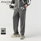 太平鳥(niǎo)男裝直筒男撞色休閑運動(dòng)長(cháng)褲潮B3GMD4181 灰綠1（寬松） L