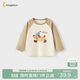 童泰（TONGTAI）寶寶T恤春秋純棉嬰兒衣服兒童長(cháng)袖上衣男女童打底衫駝色80cm