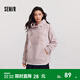 森馬（Semir）史努比系列衛衣女中長(cháng)款假兩件圖案冬oversize搖粒絨連帽衣服 橡皮粉61214（特寬松款介意可拍小一碼） L