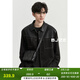 伯爵卓爾夾克外套春秋男裝PU皮拼接仿麂皮絨高級感工裝男士外套 隕石黑（A款-B331329） M (170)
