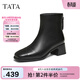 他她（TATA）加絨時(shí)裝靴女鞋冬季新款百搭通勤靴子黑色短筒靴CE502DD5 黑色（單里） 36