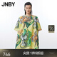 JNBY/江南布衣25夏連衣裙小碎花印花圖案中袖圓領(lǐng)A字裙5P4G15430 797/黃黑系 S