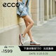 愛(ài)步（ECCO）板鞋女 26年新款春季時(shí)尚百搭牛皮輕盈德訓休閑鞋 柔酷11號235803 水泥灰/銀色/黑色23580361575 37 （尺碼偏大，建議拍小一碼）