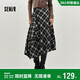 森馬（Semir）半身裙女冬磨毛格紋長(cháng)裙2025個(gè)性設計感不規則A字裙10A725120001