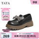 他她（TATA）女鞋秋時(shí)尚休閑鞋女蝴蝶結樂(lè )福鞋新款鞋子CG501CA5 黑色 38