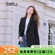 百圖betu女裝春季新款西裝百搭時(shí)尚通勤休閑西裝外套女2502T55 黑色 M （黑色預售04/05發(fā)貨）