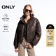 ONLY2024冬季新款90白鴨絨復古街頭風(fēng)做舊PU羽絨服女|125423053 F08愉悅棕色 XS
