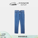 蔻馳（COACH）奧萊男士男裝直筒型丹寧牛仔褲 中靛藍色 32