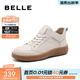 百麗（Belle）休閑舒適高幫鞋女商場(chǎng)同款真皮深口板鞋B8N1DDM4 米白 36 (230mm)