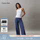 Calvin KleinJeans夏季男女情侶中性潮流簡(jiǎn)約ck刺繡羅紋微彈內搭針織背心T恤 YAA-月光白 M