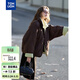 唐獅（TonLion）2025冬女撞色燈芯絨拼接蝙蝠袖短款羽絨服柔系美式加厚面包服外套