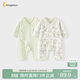 童泰（TONGTAI）嬰兒連體衣夏季薄款純棉新生兒衣服寶寶長(cháng)袖蝴蝶哈衣爬服綠色73cm
